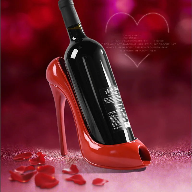 

High Heel Shoe Wine Holder Resin Ornaments Home Wine Cabinet Wine Shelf Furnishing Crafts Hotel Bar Wine Rack Figurines Decor