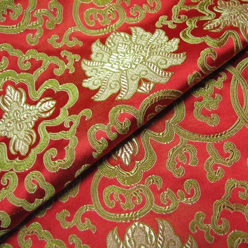 Good luck / red brocade cloth Waratah / silk satin fabric / costume costume Hanfu show/100CM*75CM