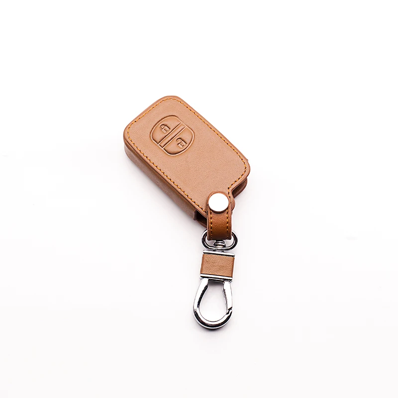 Genuine Leather car Key Cover For Toyota Camry Highlander Crown Prado Land Cruiser Vitz Prius Intelligent Key Case Protector Bag