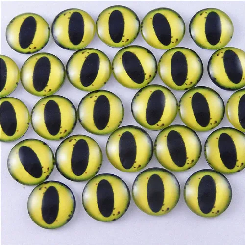 10-50 Stück Glasaugen-Cabochons, rund, 6MM-30MM, runde Kuppel, Drachenauge, Katzenauge, Spielzeug, DIY-Schmuckzubehör, gemischte Pupillen-Augen-Cameos
