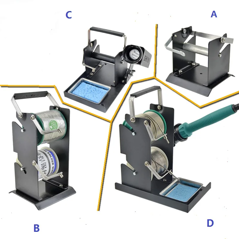 Five Types Multifunctional Iron Holder Double-Layer Soldering Iron Stand Double Tin Wire Rack Metal Tin Wire Frame Line Seat