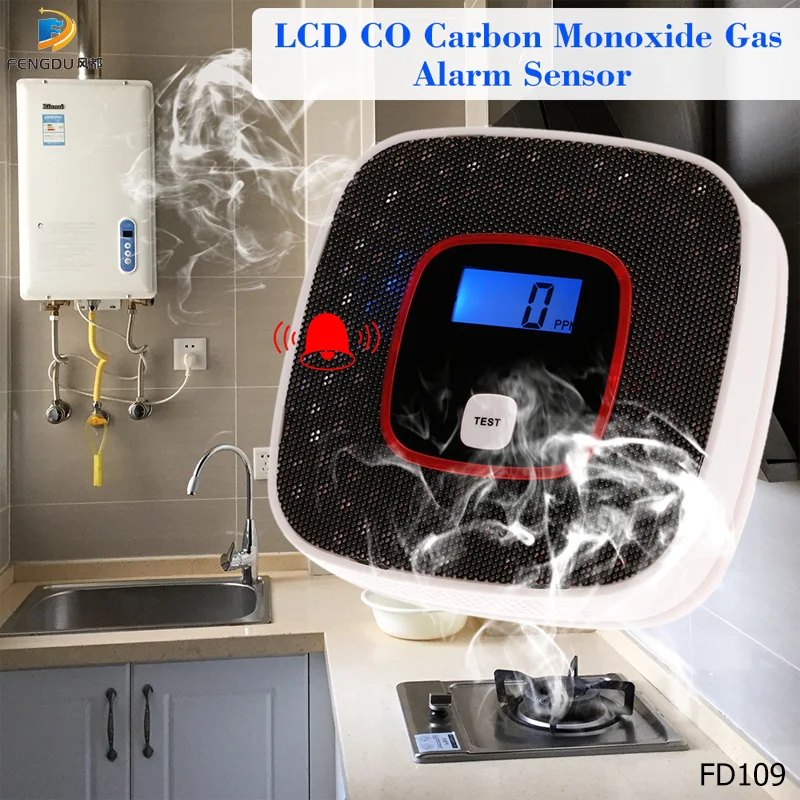 Wholesale Wall Mounted Independent Gas Leak Detector Kitchen Cooking Gas Detector CO Carbon Monoxide with LCD Display