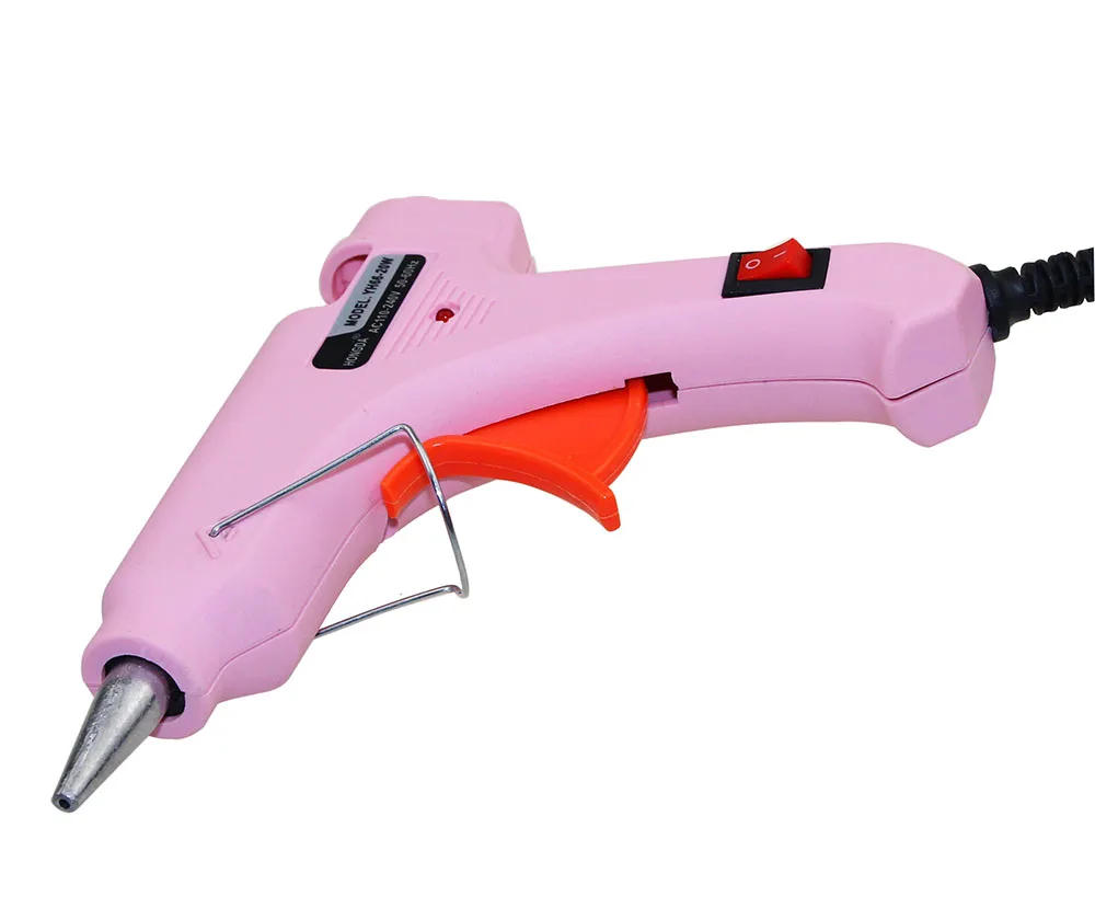 Pink Handy Professional High Temp Heater 20W Hot Glue Gun Repair Heat Tool With Hot Melt Glue Sticks