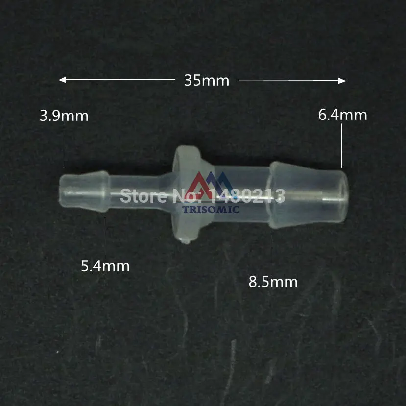 

6.4mm*3.9mm Straight Reducing Connector Plastic Fitting Barbed Reducing Connector