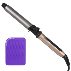 USHOW Curling Iron with Tourmaline Ceramic Technology and Digital Controls with Heat Resistant Silicone Mat 1.25 Inches