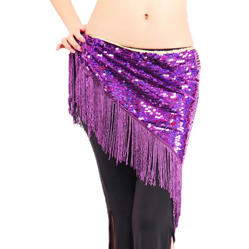 Wholesale belly dance belt for girls belly dance hip scarf sexy tassel sequins belly dance belt women belly dance clothing