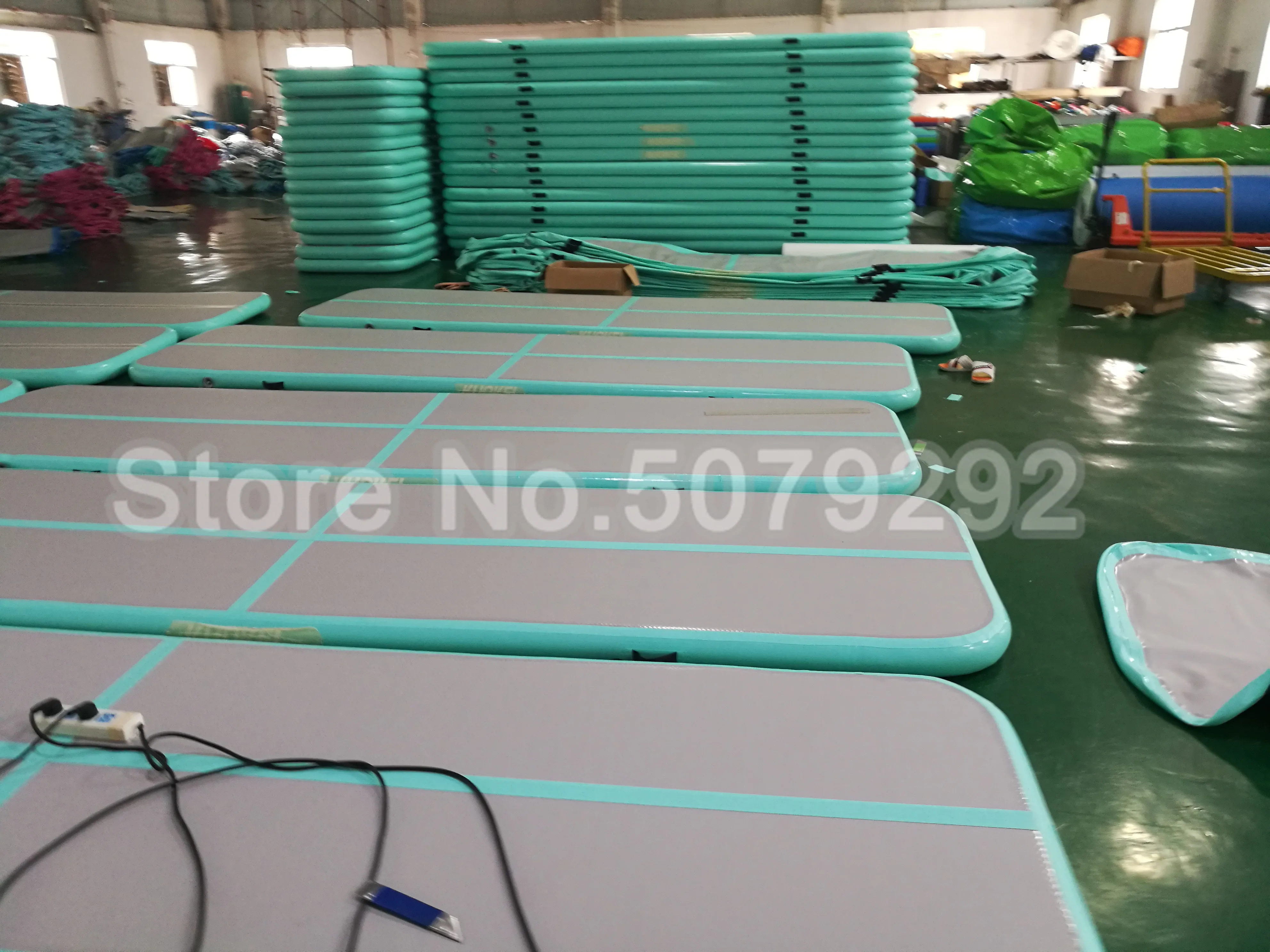 

Free Shipping Inflatable Mint Green Gym Mat Mini Size 3*1*0.1M Airtrack Mat For Gymnastics Customized Inflatable Bouncing Track