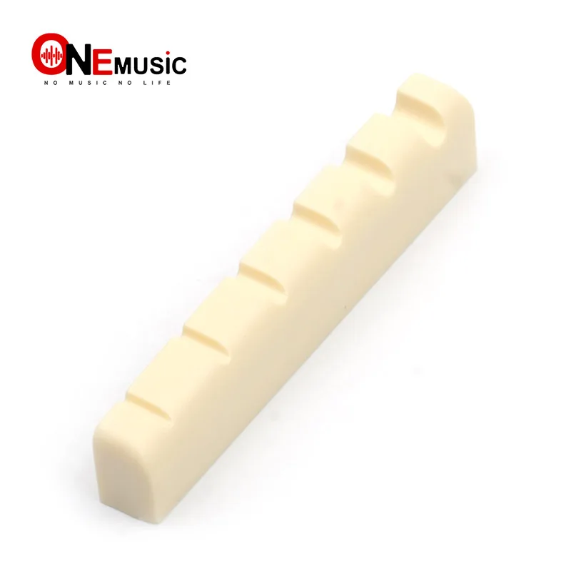 50 sztuk Ivory Plastic R400 53x6x9.75-7.9MM 6 String Bass Nut Bass części elektryczna gitara basowa części naprawcze DIY