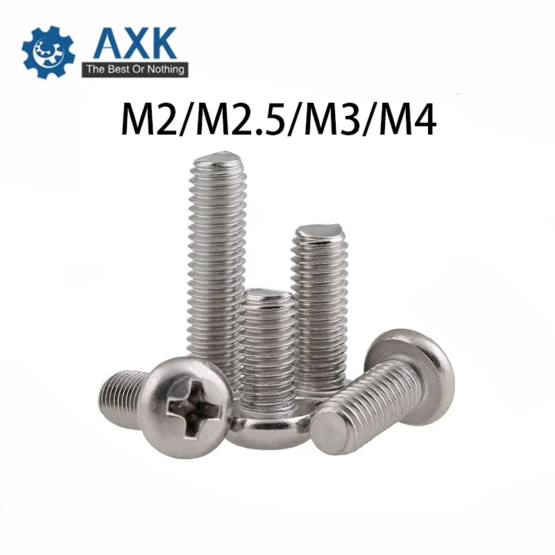 Head Screws Pan Phillips 304 Stainless Steel M2 M2.5 M3 M4 Machine High Electrical Lot (50 Pieces/lot) 50pcs Iso7045 Din7985