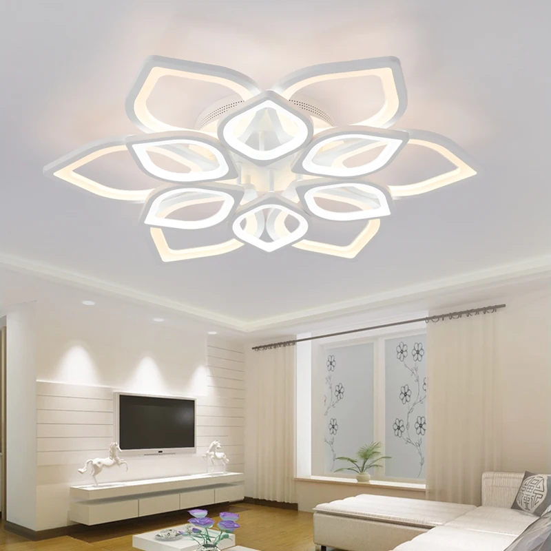 Acrylic Flush LED Ceiling Lights White Light Frame Home Decorative Lighting Fixtures Oval LED Lustre Lamp for Living Room