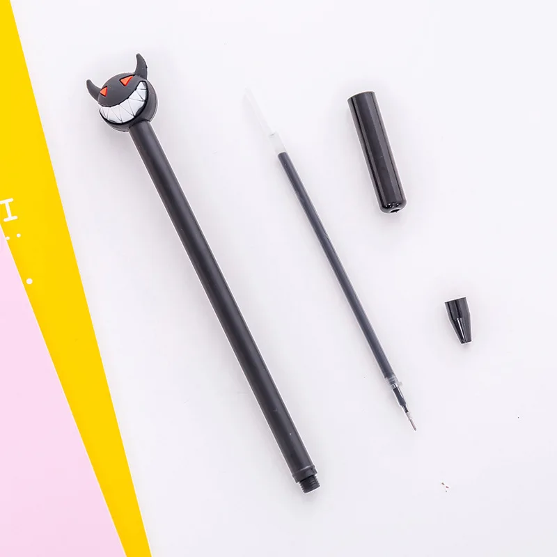 36pcs creative cartoon funny modeling neutral pen student office stationery black pen kawaii school supplies stationary