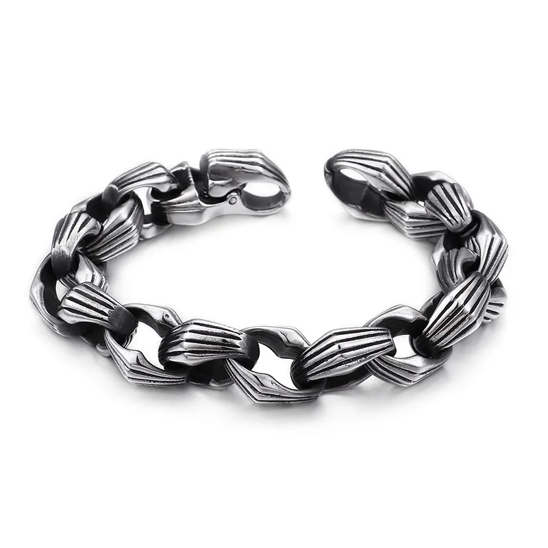 European and American stainless steel men's creative bracelet Punk locomotive titanium steel bracelet