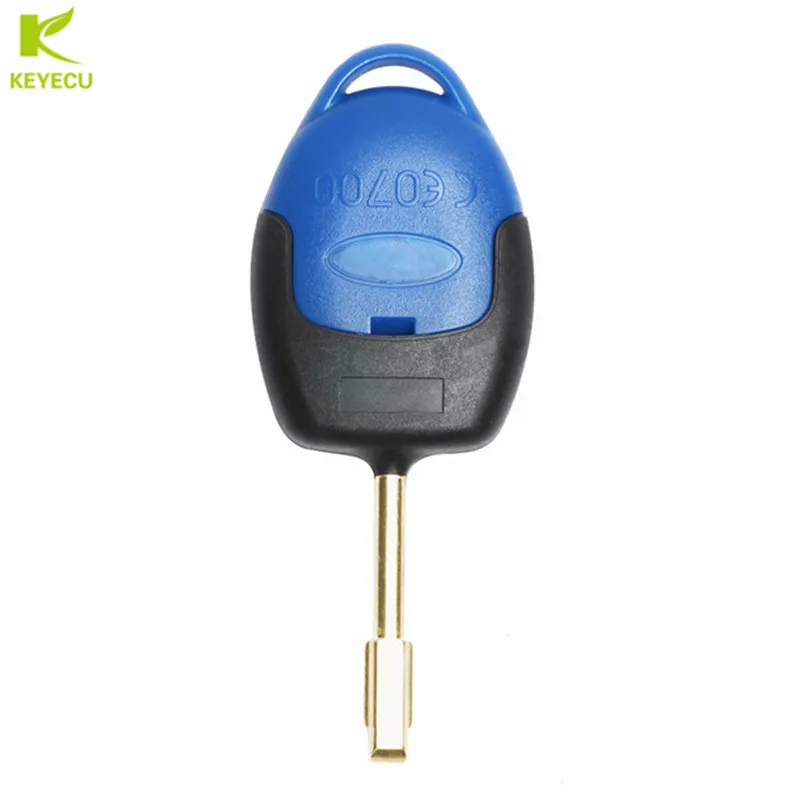 KEYECU – coque de clé de télécommande à 3 boutons, pour Ford Transit WM VM 2006 – 2014, étui bleu (coque uniquement)