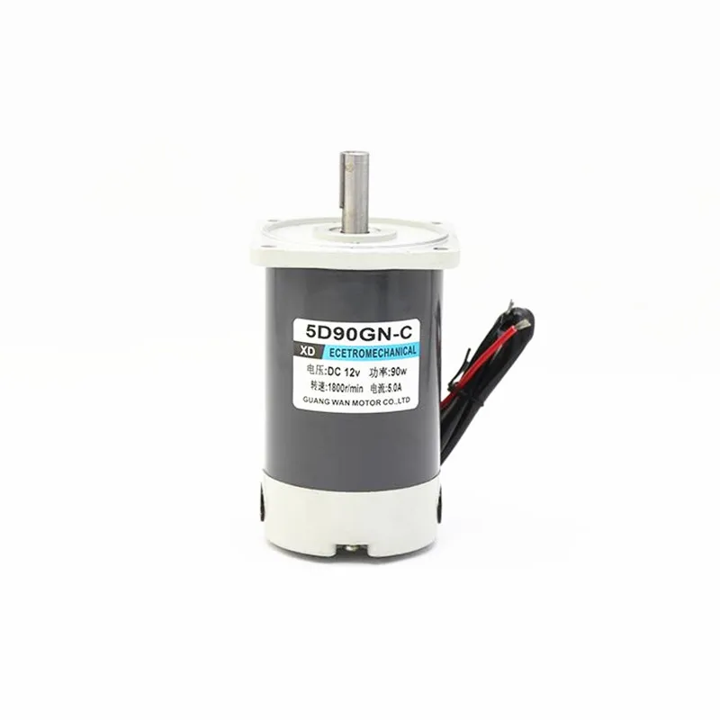 

5D90GN-CC 90W PMDC motor 12V/24V High Speed DC Motor 1800 rpm 3000rpm Low Noise Adjustable Speed Electric Machine CW/CCW