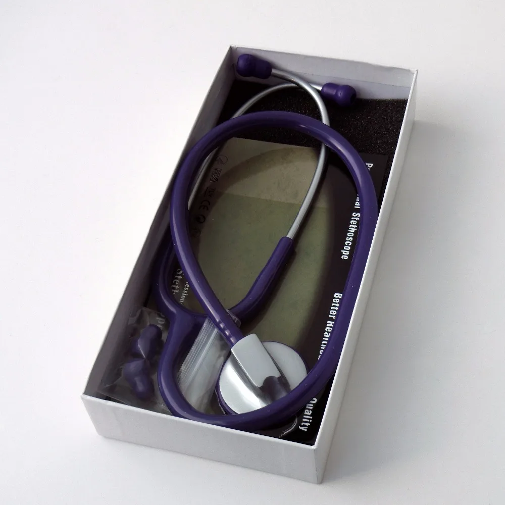 Stéthoscope à tête unique pour adulte et enfant, 5 pièces, plaqué violet, nouveau