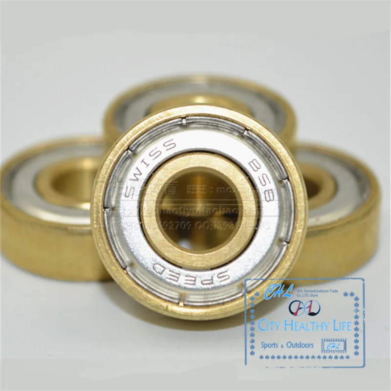 16 pcs/Lot Swiss BSB Golden 7-Beads ILQ-11 Bearing for Inline Speed Skates for SEBA HV WFSC KSJ Powerslide 608 with Iron Box