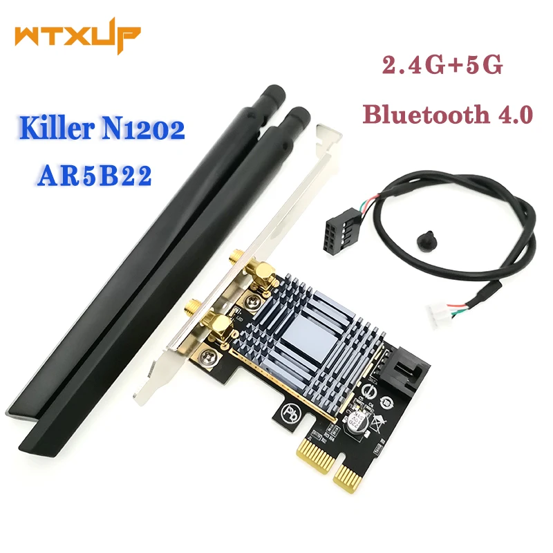 

N1202 AR5B22 2.4G 5G Adapter Lightweight Wireless WIFI Network Card Dual Band Multifunction Pcie For Desktop PC Bluetooth 4.0