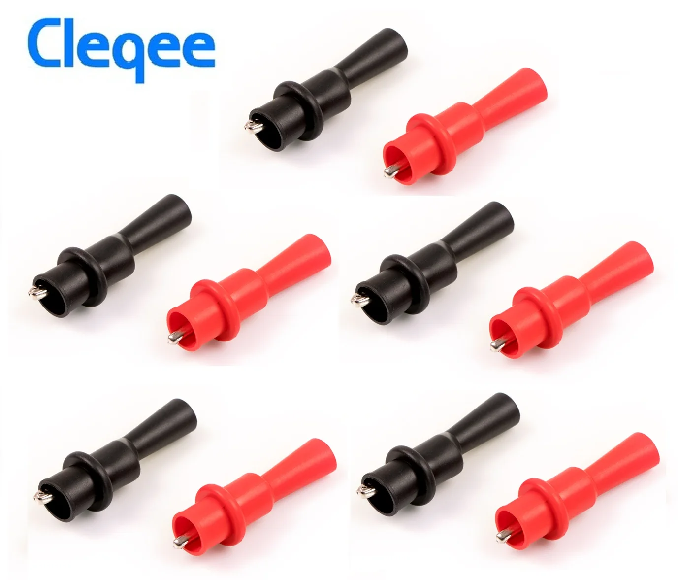 

Cleqee P2008 10PCS Insulation Metal Alligator Clips Electric Test Accessories The tail can match the multimeter probe