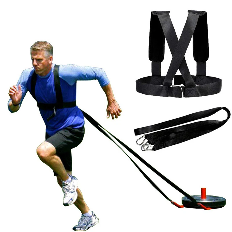 2 Pcs Speed Running Training Straps Sled Physical Trainer Shoulder Weight Bearing Vest Workout Sled Harness Fitness Equipments