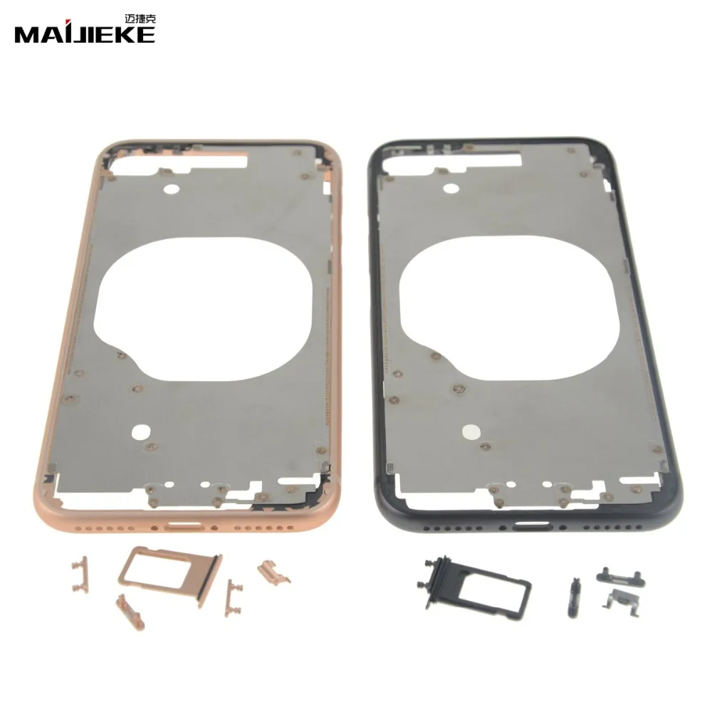 New Middle Bezel Chassis For iphone X Back housing For iPhone 8 8P Plus Middle Frame with Side Buttons Set Replacement Part