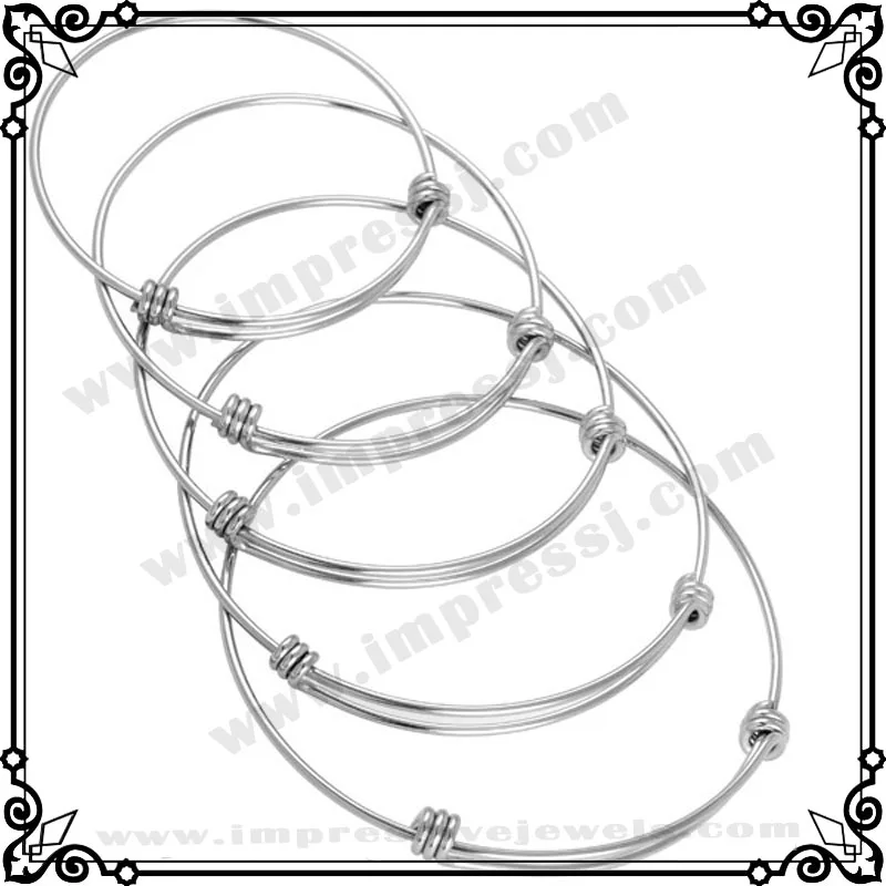 

IJB0214 Wholesale 2017 New Fashion Fine Jewelry Female 316L Stainless Steel Extensible Wire Bracelets & Bangles Charm