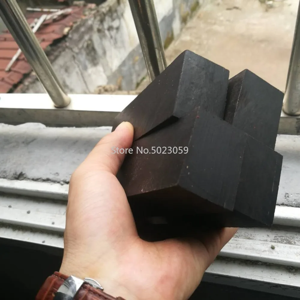 2pieces DIY Home Handicraft Materials East Africa Ebony Wood Black Sanda Wood for DIY Knife Handle Material