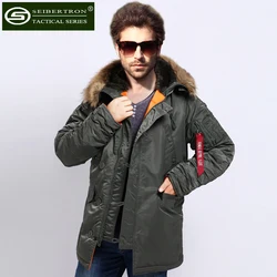 Seibertron slim N3B park jacket uomo N-3B inverno Vintage anni '70 USAF N3-B Flying Parka Jacket Heavy Snorkel Hood salvia