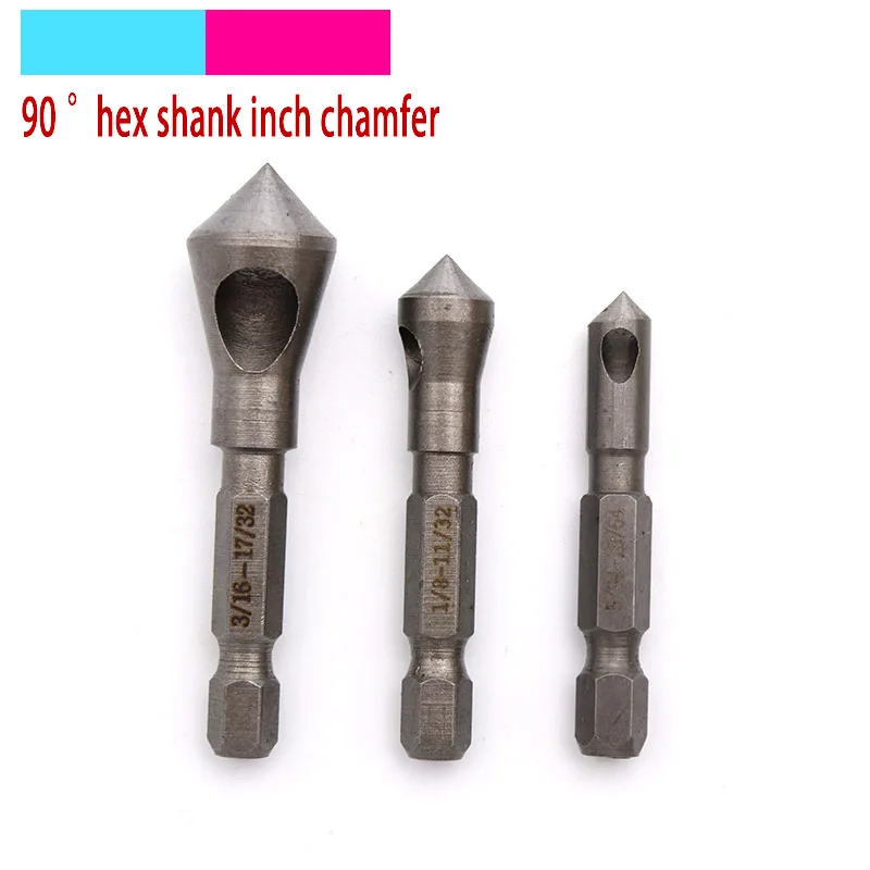 

3pcs 90 Degree Hex Shank Countersink Deburring Drill Bits Center Stepped Metal Taper Expanding Chamfering Power Drill Tools