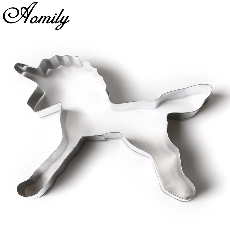 Aomily Unicorn Shaped Stainless Steel Puzzle Piece Cookie Cutter Cake Frame Mould Pastry Biscuit Fondant Sugarcraft Baking Tools