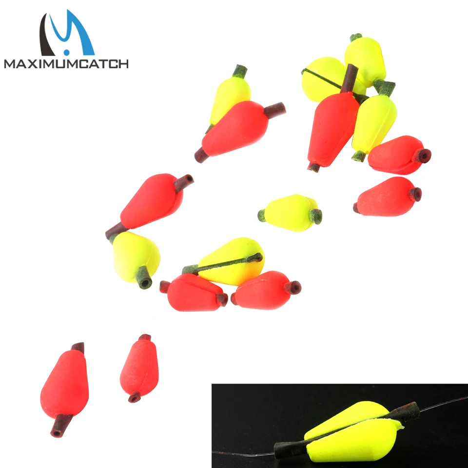 

Maximumcatch 10 Pieces Tear drop 14.4*9.9mm Yellow Orange Color Fly Fishing Strike Indicator