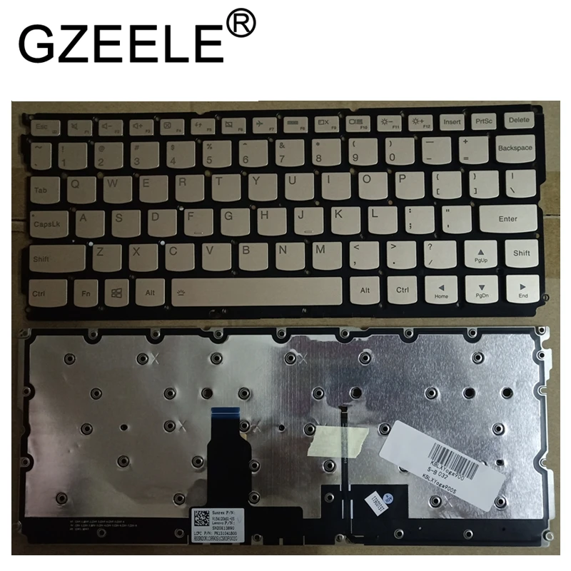 GZEELE new for Lenovo xiaoxin Air 12 Yoga 900S-12ISK Yoga 900S yoga 4s Keyboard With Backlit Without Frame silver or gold color