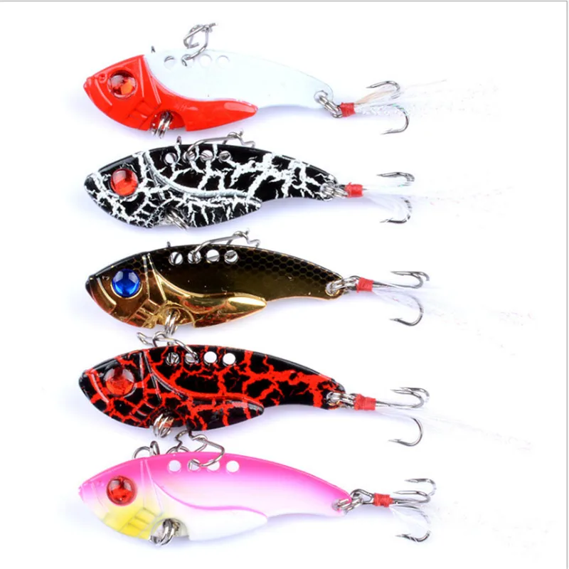 1Pcs Metal VIB Fishing Lures 5.5cm 11g Wobblers Vibrations Spoon Lure Fishing Hard Bait Artificial Bait Cicada For Bass Pike