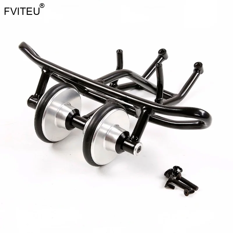 FVITEU Metal Rear wheel bar wheelie bar with Double wheel Set for 1/5 HPI KM Rovan Baja 5B SS 5T 5SC