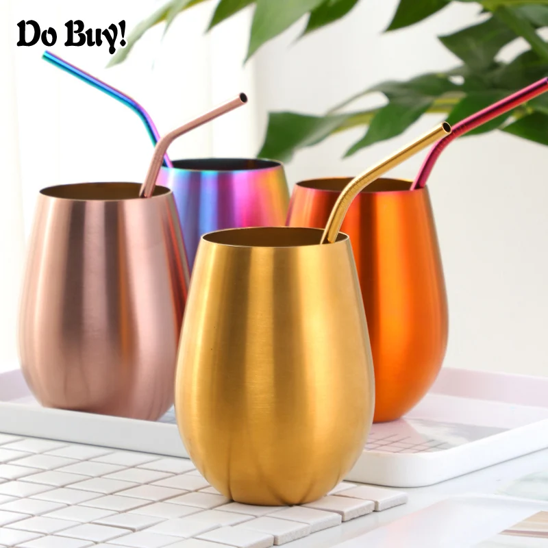 

500ml Beer Mug Wine Cocktail Mug Stainless Steel Coffee Tea Juice Drinking Mugs Tumbler Outdoor Travel Drinking Metal Cups