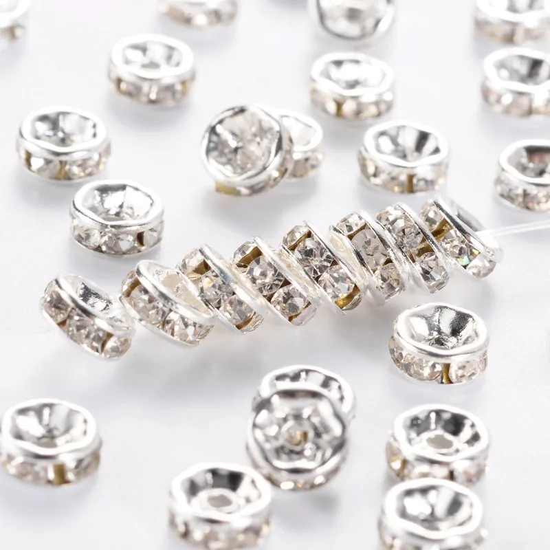 

PANDAHALL 500pcs Brass Crystal Rhinestone Spacer Beads 6/7/8mm Rondelle Jewelry Makings Findings Free Shipping Wholesale