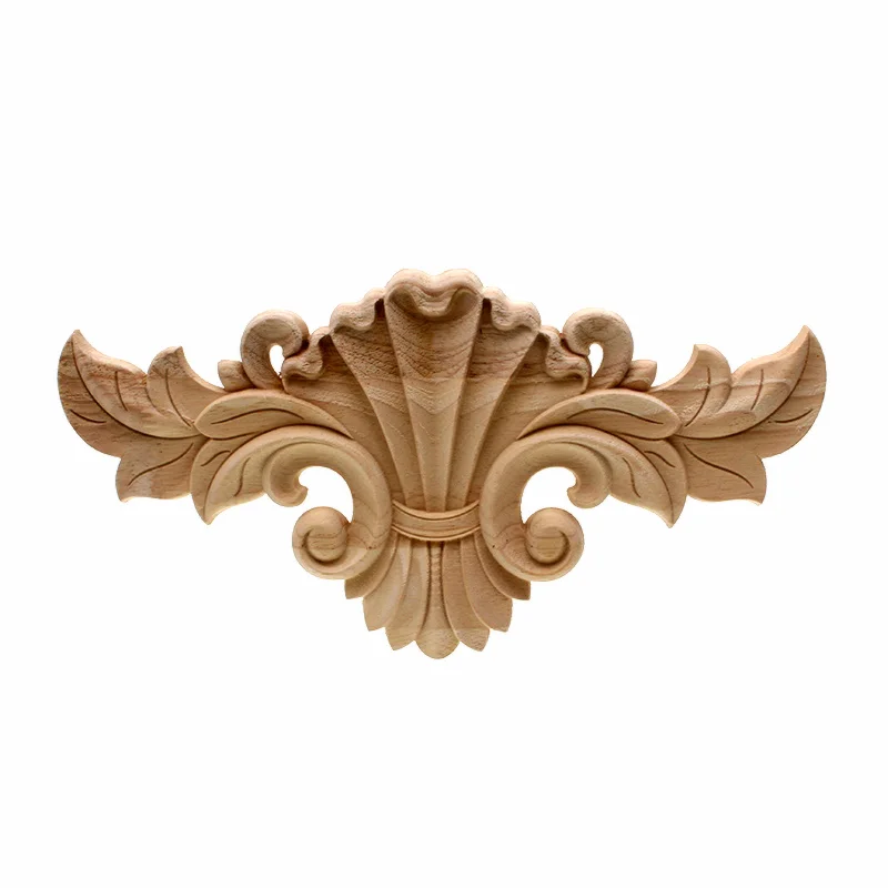 VZLX Vintage European Floral Wood Carved Corner Applique  Carving Decal For Furniture Cabinet Door Frame Wall Home Decor Crafts