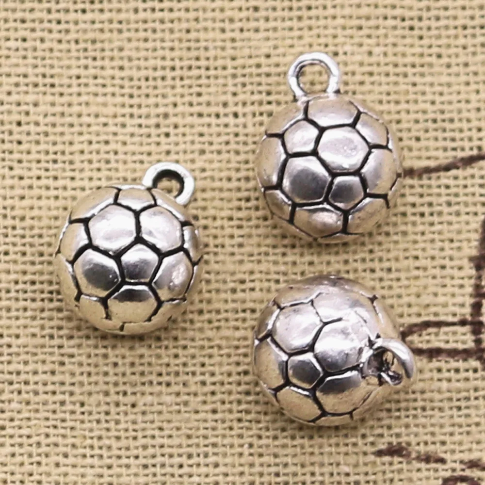 5db charms 3D Futball-labda Röplabda  Kosárlabda 15x11x11mm Medál Gyártás illeszkedő, évjárat Tibeti Bronzszínű, DIY Látlelet ékszer