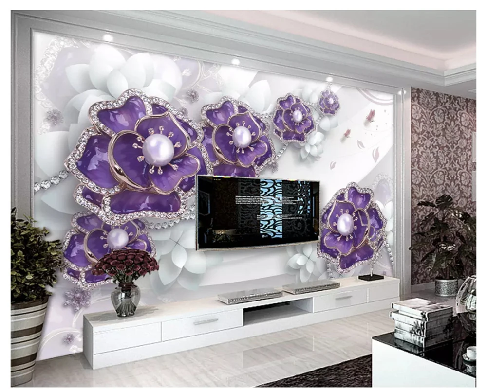 

beibehang Modern fashion stereo papel de parede 3d wallpaper high-grade exquisite three-dimensional flower jewelry background