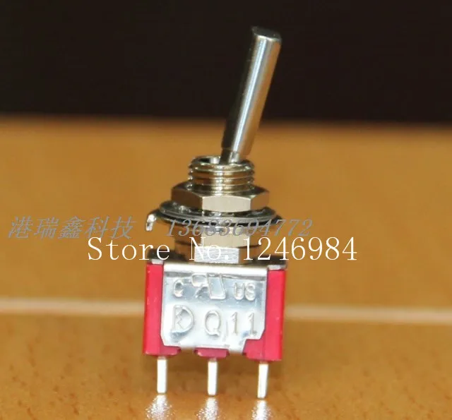 [SA]T8013U single flat handle 3 feet 2 files 1MS1 M6.35 small toggle switch toggle switch Q11 Deli Wei--50pcs/lot