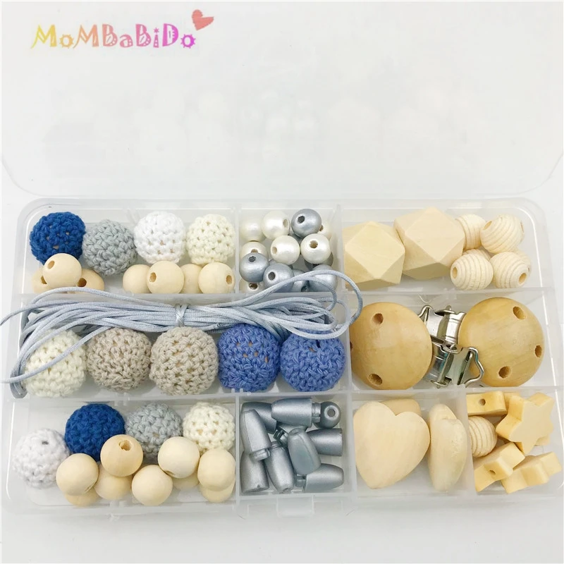 Baby Rattle Toy Silicone Beads Wooden Beads DIY Crafts Teething Jewelry Toys For Kids Teething Accessories Charistmas Gifts