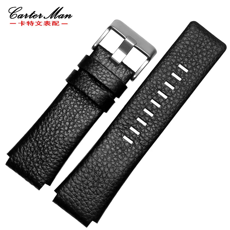 New High quality cowhider watch strap 28*20mm 28*22mm watchband for DZ1123 DZ1131 black men watch bracelet