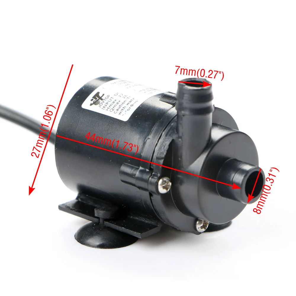 12V DC Electric Mini Water Pump Micro Brushless Submersible Pump Circulation Pump for Aquarium Fountain Medical Cooling 280L/H