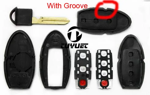 Smart Remote Key Shell for Infiniti GTRG25 G35 G37 Car Key Blanks with Emergency Uncut Blade