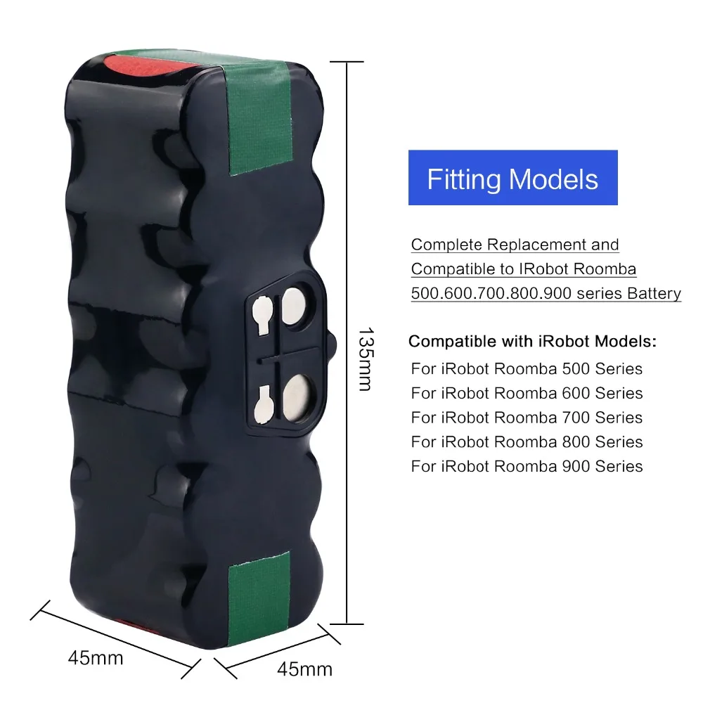 14.4V 4850mAh NI-MH Replacement Battery for iRobot Roomba R3 500 600 700 800 Series Robot Vacuum Cleaner 530 550 560 650 880