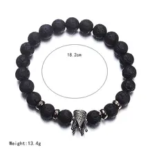 Lava Stone CZ Crown and Helmet Bracelet #6