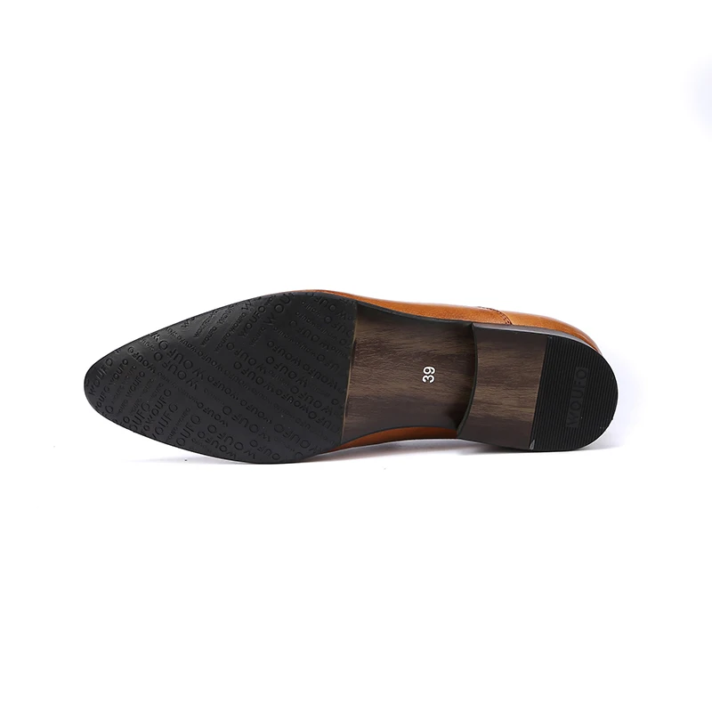 Nieuwe Klassieke Echt Lederen Heren Kleding Schoenen Zakelijke Formele Bruiloft Kantoor Man Bruin Zwart Schoeisel Puntschoen Slip On Loafers