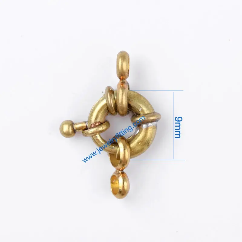 Brass Spring Ring Clasp with 2 loop China jewelry findings supplier shipping free mang color can be plated 300pcs