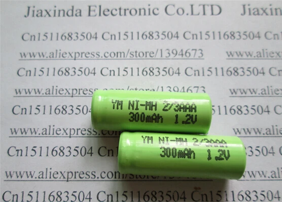 NEW 1.2V 2/3AAA 300MAh 1.2V300mah 2/3 AAA NI-MH  rechargeable battery Nickel metal hydride charging battery batteries 10PCS/LOT