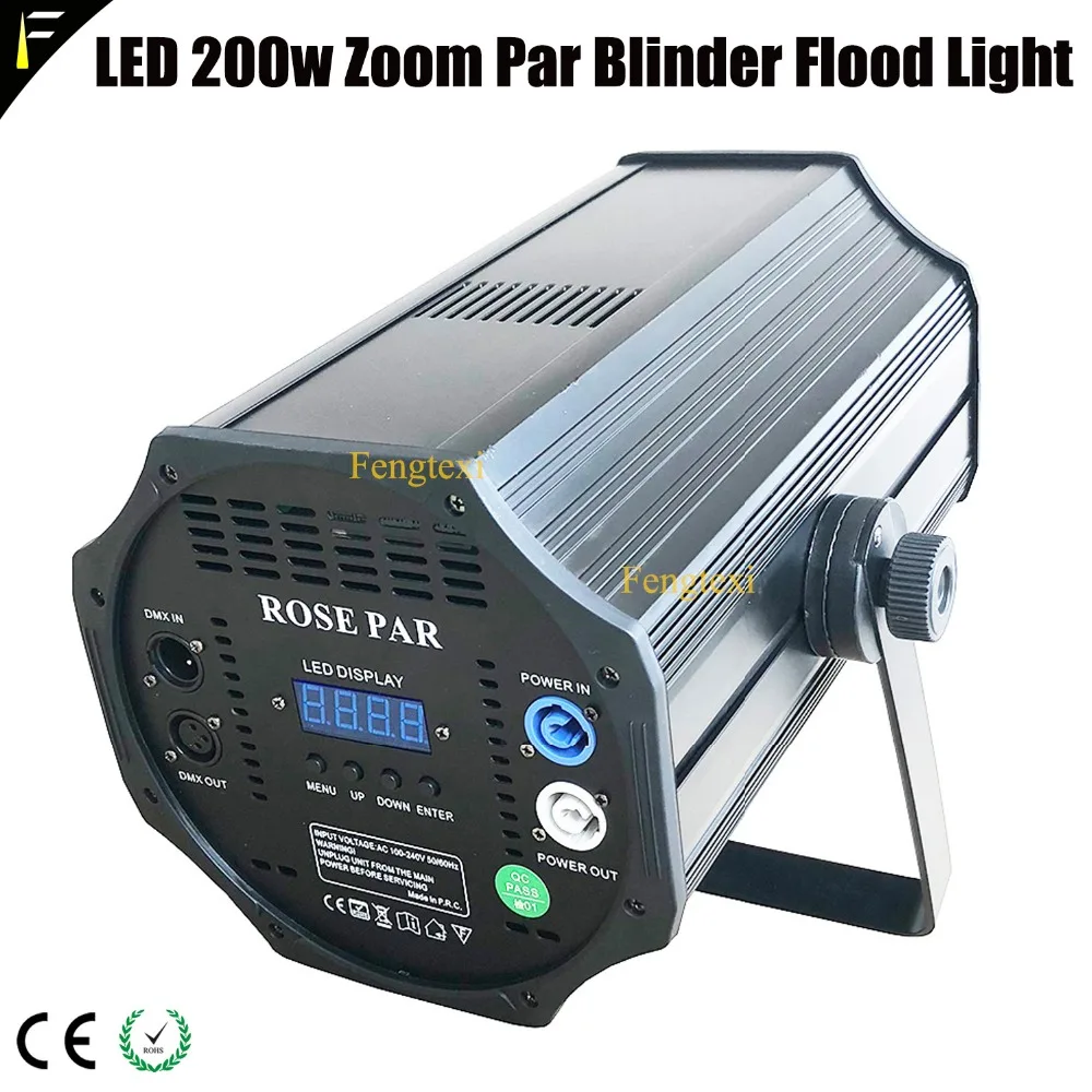 DMX512 Motorised Zoom LED COB Par 200w Theatre Spotlight LED Theater Spot 3000K/5600K Blinder Par Zoom 5-50 Degree