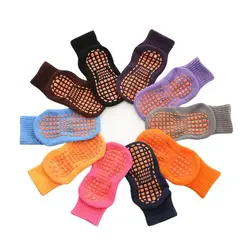 Autumn/Winter/Spring/Summer Thin And Breathable Non-slip Floor Socks Boy and Girl Rubber Socks Home Socks Cotton Candy Color